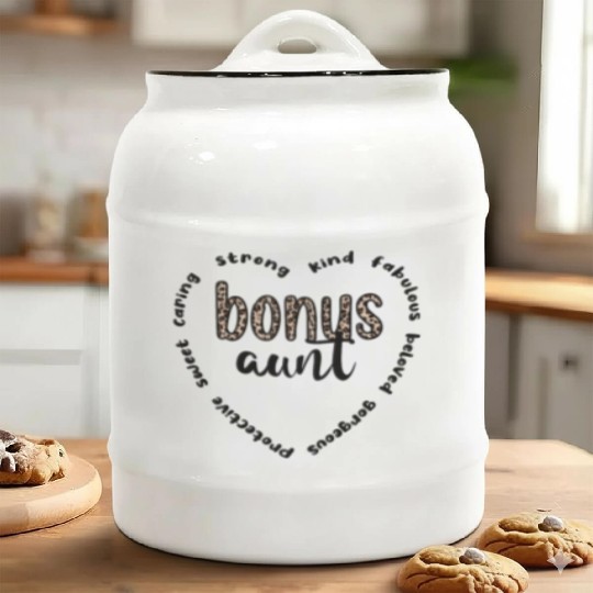 Bonus Aunt Appreciation Proud Bonus Auntie Gifts Ceramic Cookie Jars
