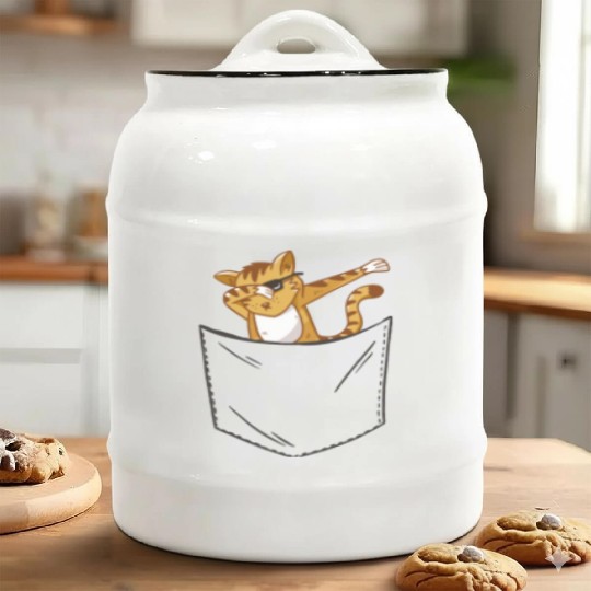 Pocket Cat Ceramic Cookie Jars