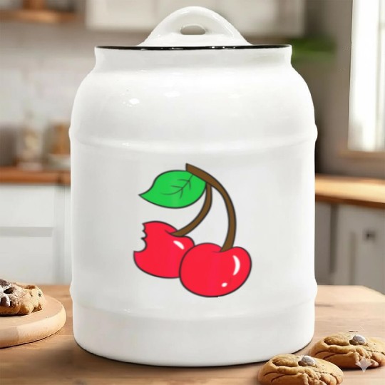 Funny Cherry Lover Cherries Ceramic Cookie Jars
