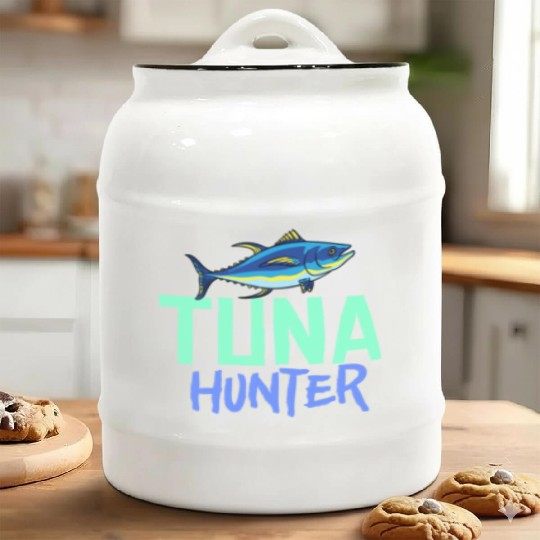 Red Tuna Fish Bluefin Fishing Salad Ceramic Cookie Jars