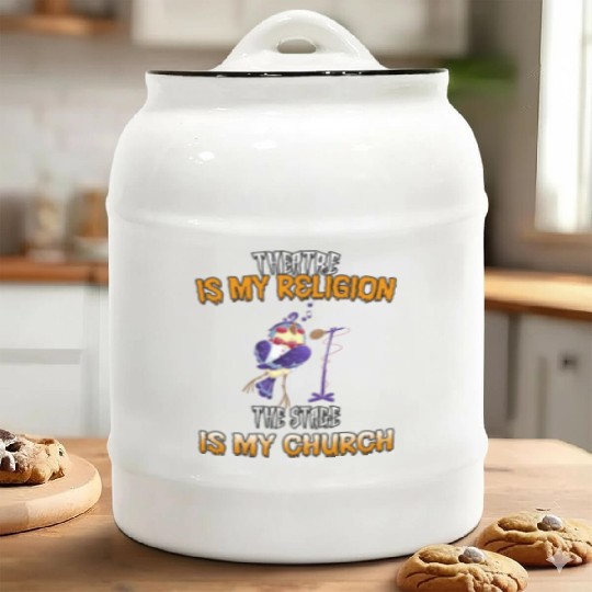 Theatre Stage Is My Church Funny Text Ceramic Cookie Jars
