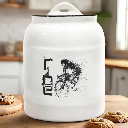 Cycling Mill Fun Ceramic Cookie Jars