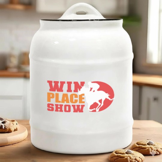 Win Place Show Equestrian Gift Ceramic Cookie Jars