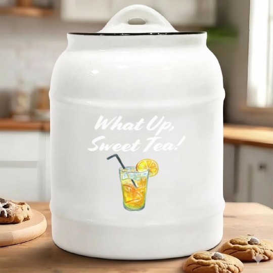 What up, Sweet Tea! White Ceramic Cookie Jars