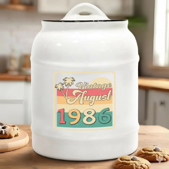 Birthday Greeting For August 1986 Ceramic Cookie Jars