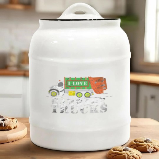I Love Garbage Trucks Ceramic Cookie Jars