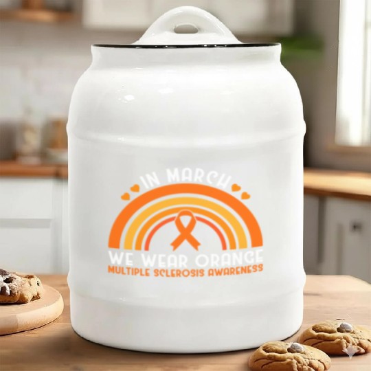 In March We Wear Orange Multiple Sclerosis Ceramic Cookie Jars