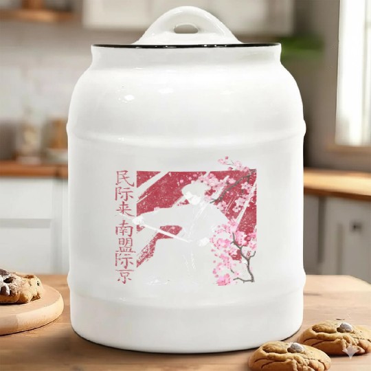 Japan Sakura Ceramic Cookie Jars