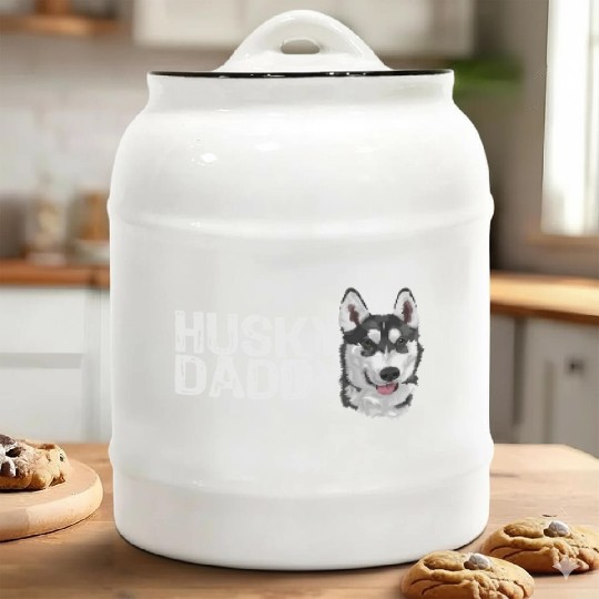 husky daddy 02 Ceramic Cookie Jars