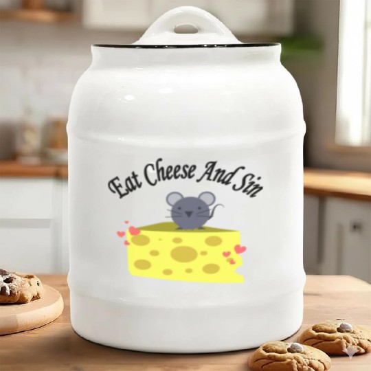 Eat cheese and sin, Best Street art! Classic Ceramic Cookie Jars