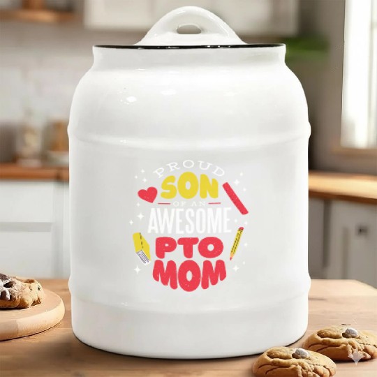 Son of an awesome Pto Mom Son of an awesome Pto Mo Ceramic Cookie Jars