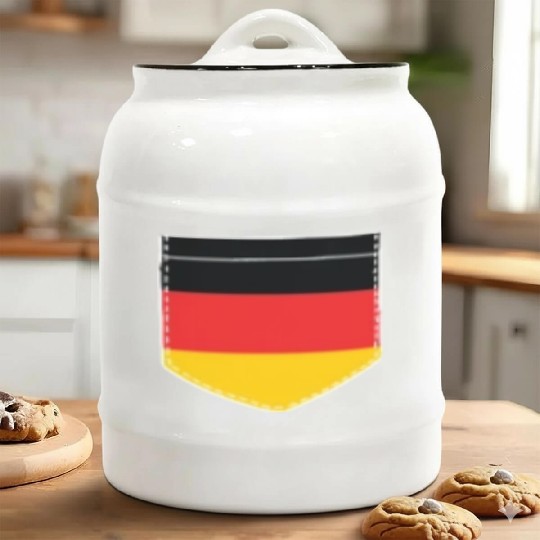 germany flag in a shape of a pocket Ceramic Cookie Jars