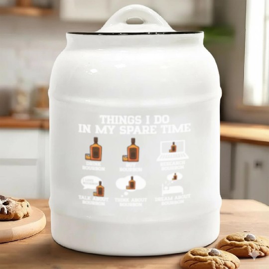 Things I Do In My Spare Time | Bourbon Drinker Ceramic Cookie Jars