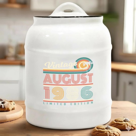 Born In August 1986 Ceramic Cookie Jars