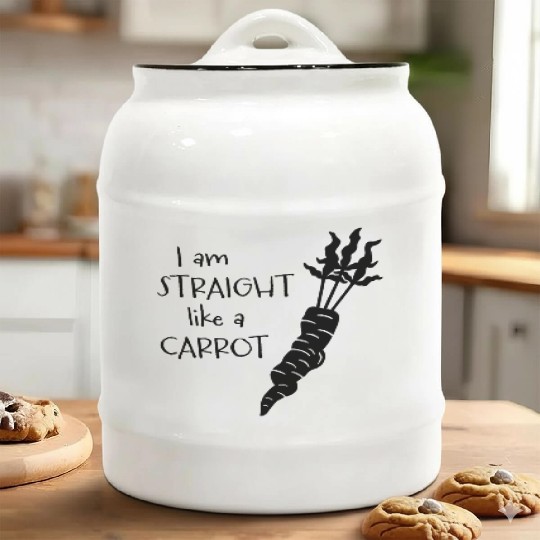 straight like a carrot - black uni I Ceramic Cookie Jars
