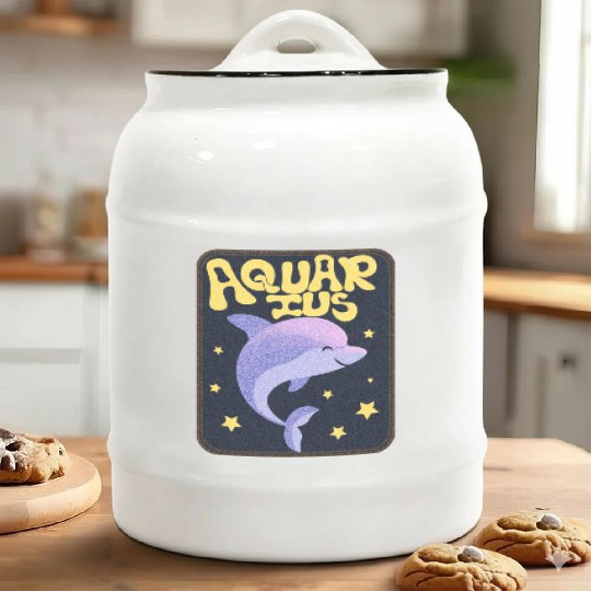 Aquarius Sign Animal Ceramic Cookie Jars