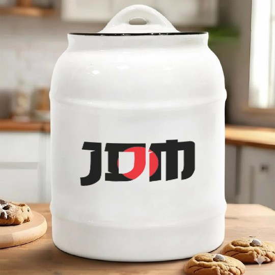 JDM Black japanese flag car lover gift racer Ceramic Cookie Jars