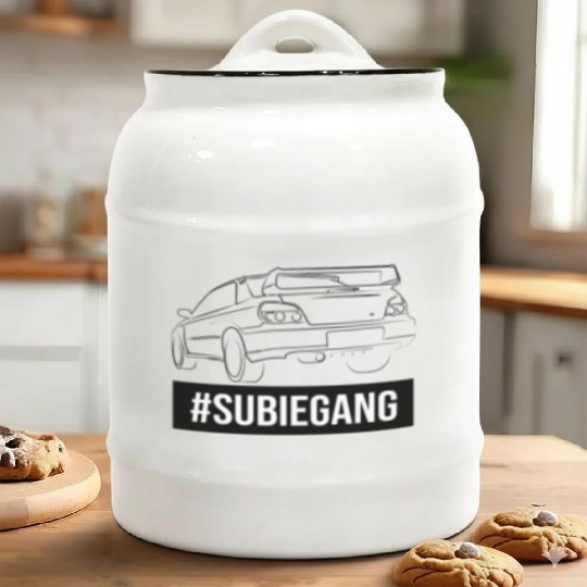 Subie Gang Impreza jdm lover classic japanese car Ceramic Cookie Jars