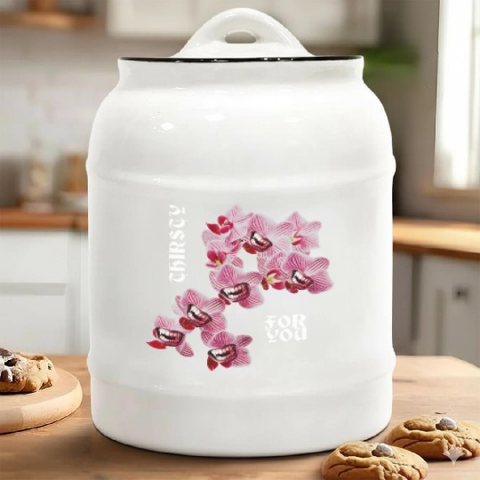Orchid flower teeth creepy Orchid flower teeth cre Ceramic Cookie Jars