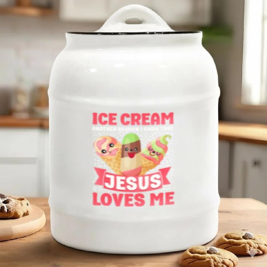 Ice Cream Christian Jesus Cone Ceramic Cookie Jars