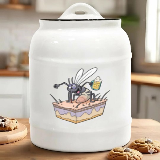Insect Mosquito Drinking Beer Mosquitoes Ceramic Cookie Jars