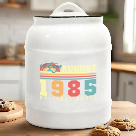 Birthday Greeting For 1985 August Ceramic Cookie Jars