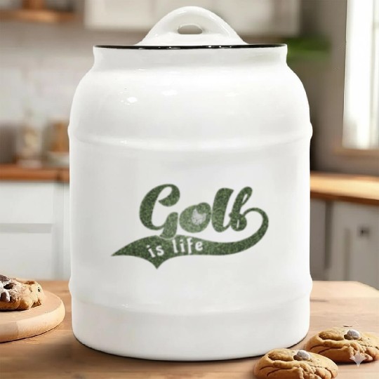 GOLF IS LIFE Distressed Look Ceramic Cookie Jars