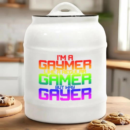 I'm A Gaymer, Like A Regular Gamer But Way Gayer 2 Ceramic Cookie Jars