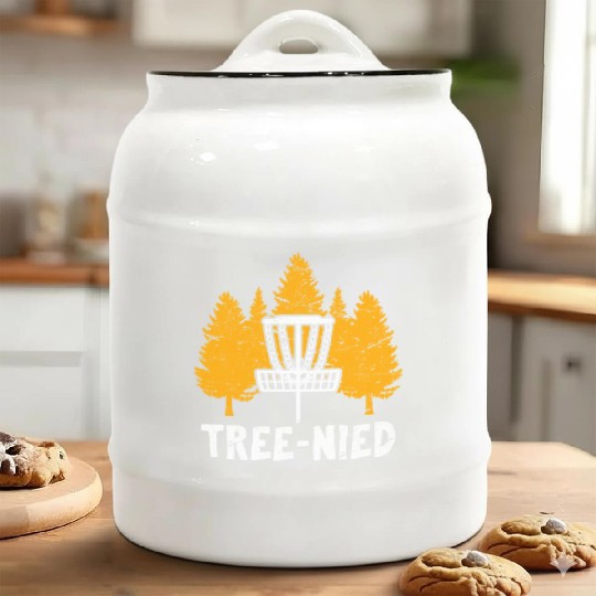 Tree-Nied Disc Golf Players Funny Frisbee Golf Dis Ceramic Cookie Jars