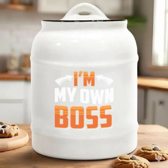 I'm My Own Boss Business Owner CEO Founder Ceramic Cookie Jars