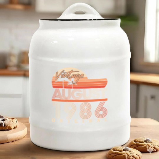 Birthday Greeting For August 1986 Ceramic Cookie Jars