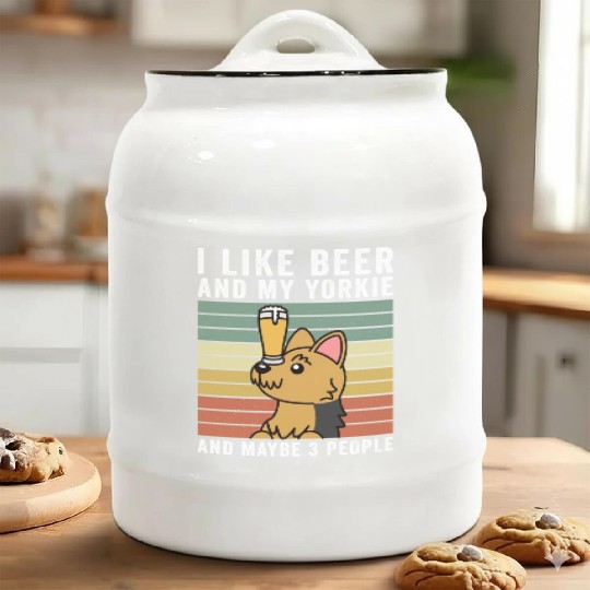 I Like Beer And My Yorkshire Terrier Ceramic Cookie Jars