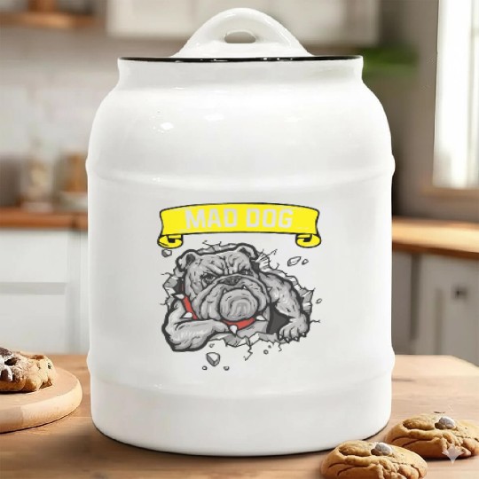 Mad dog pitbill lover Ceramic Cookie Jars