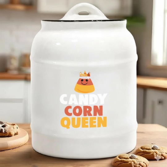 Candy Corn Queen Halloween Trick Or Treat Ceramic Cookie Jars