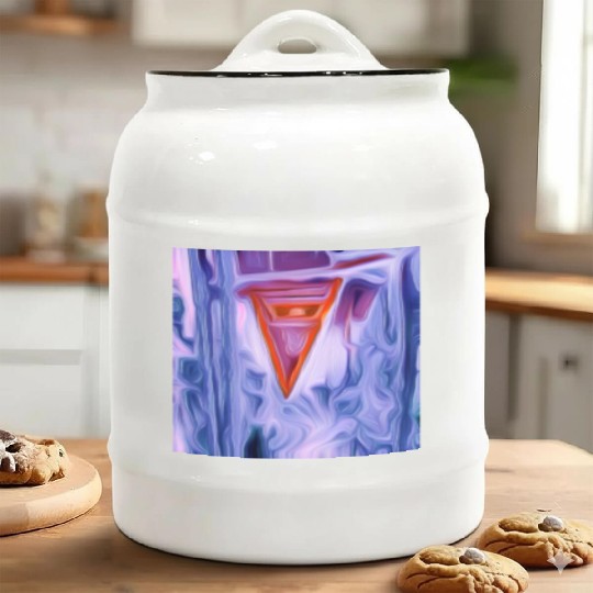 triangle digital art abstract painting Ceramic Cookie Jars
