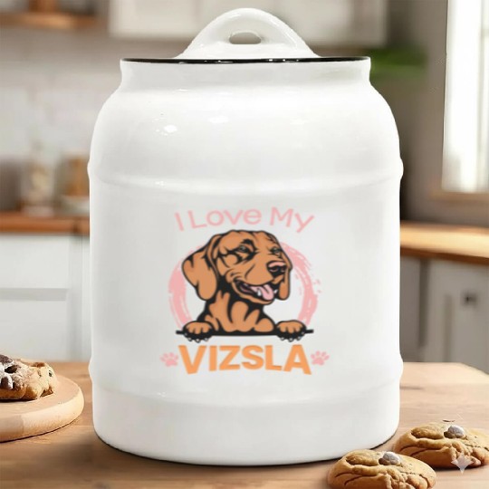 I Love My Vizsla Ceramic Cookie Jars
