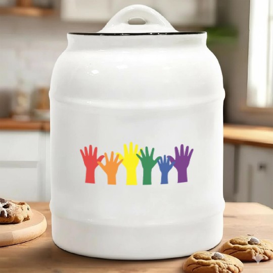 Lgbtq Gay Pride Month Rainbow Love Is Love Ceramic Cookie Jars