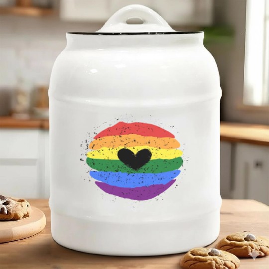 Lgbtq Gay Pride Month Rainbow Love Is Love Ceramic Cookie Jars