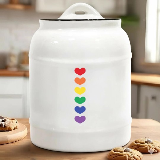 Lgbtq Gay Pride Month Rainbow Love Is Love Ceramic Cookie Jars