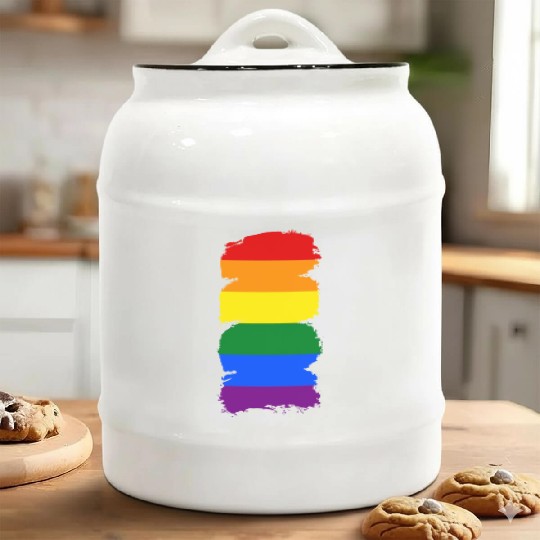 Lgbtq Gay Pride Month Rainbow Love Is Love Ceramic Cookie Jars