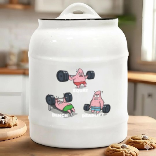 Majin Buu vs Patrick - Funny Anime Gym Ceramic Cookie Jars