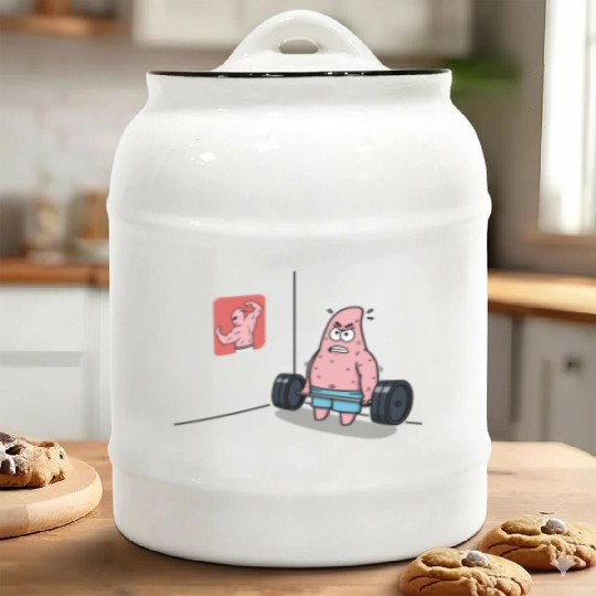 Majin Buu vs Patrick - Funny Anime Gym and Workout Ceramic Cookie Jars