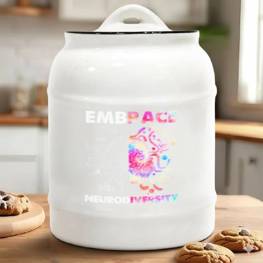 Embrace Neurodiversity Autism Awareness Ceramic Cookie Jars