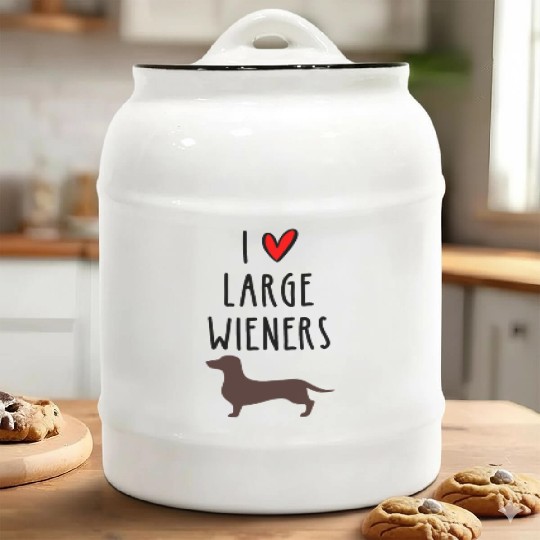 I Love Large Wieners Ceramic Cookie Jars