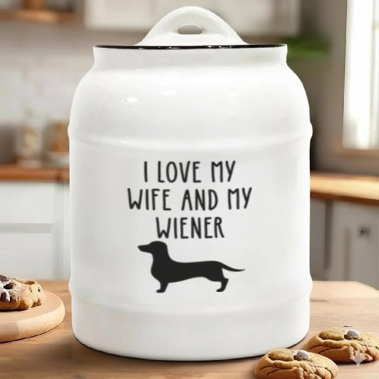 I Love My Wife and My Wieners Ceramic Cookie Jars