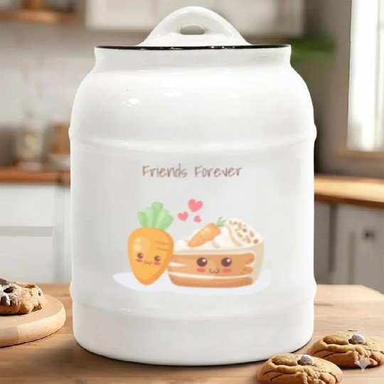 Friends Forever Carrot & Cake Ceramic Cookie Jars