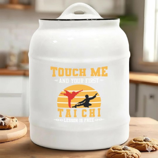 Touch Me and Your First Tai chi Lesson is Free Ceramic Cookie Jars