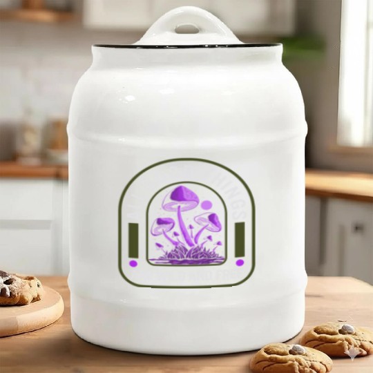 Fungi Ceramic Cookie Jars, All Good Things Are Wild And Free,