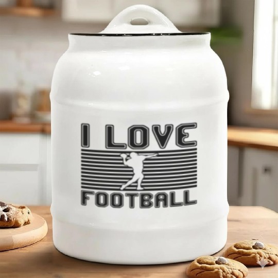 I love football Ceramic Cookie Jars