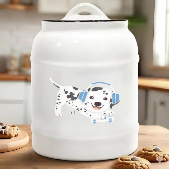 Video Game Player Paw Puppy Breeder Dalmatian Dog Ceramic Cookie Jars